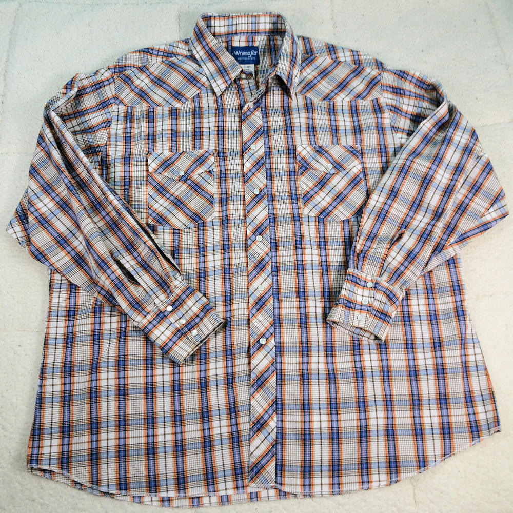 Wrangler Button Up Pearl Snap L/S Shirt XXL 2XL